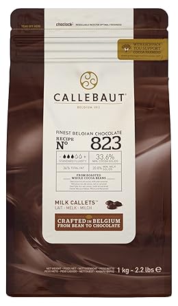 CALLEBAUT Receipe No. 823 - Kuvertüre Callets, Vollmich Schokolade, 33,6% Kakao, 1kg - 1er Pack