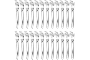 BEWOS 24 Pieces Salad Forks - Stainless Steel Dessert Forks, 7.1 Inch Small Forks for Home, Hotel and Restaurant, Mirror Poli