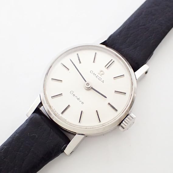 Amazon オメガ レディース 腕時計 ジュネーブ 手巻き 白文字盤 レザーベルト ブラック W0118 中古 レディース腕時計 腕時計 通販