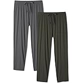 DAVID ARCHY Mens Pajama Pants Bamboo Rayon AirWeave Knit Lounge Pants, Soft Comfy Sleep Bottoms Lightweight PJs 2 Pack