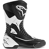 Alpinestars Men's SMX-S Motorcycle Boots, CE-Certified Sport Riding Footwear, 8, Black/White
