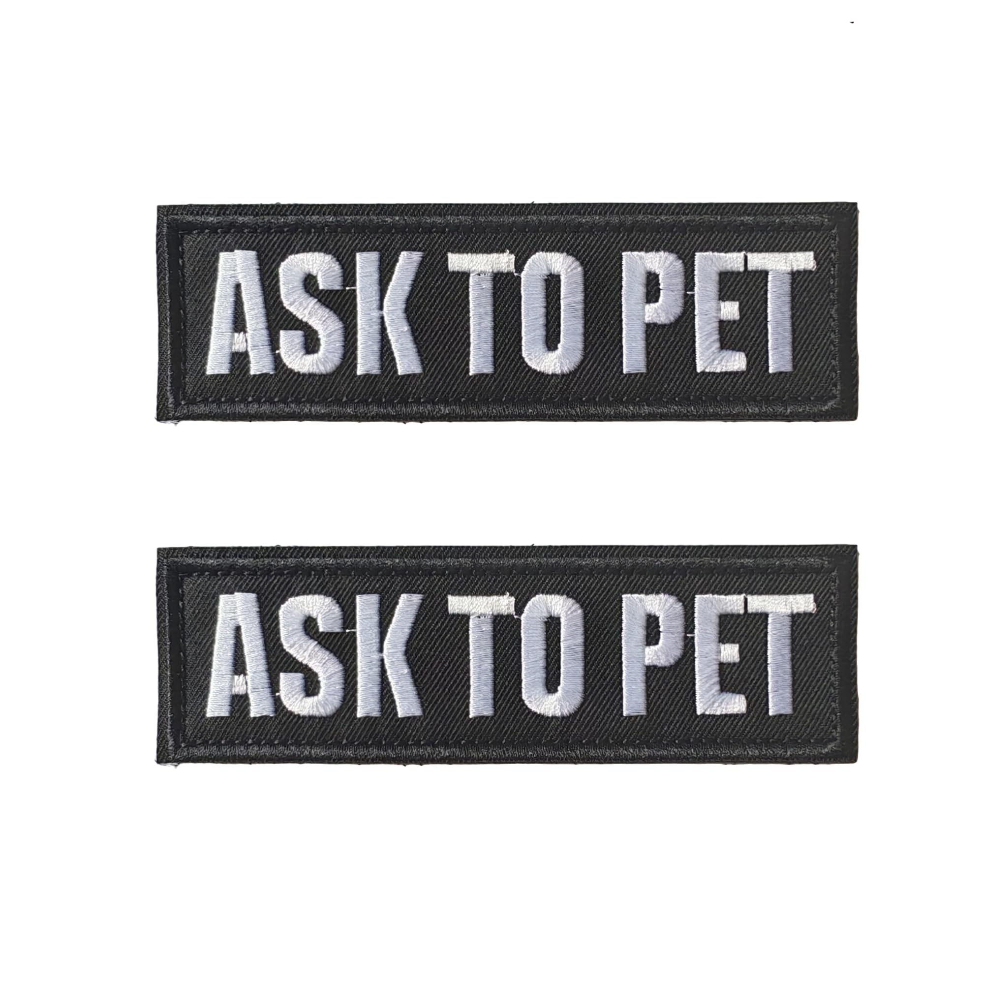 Photo 1 of 2 Pack Ask to Pet Embroidered Patch, Hook and Loop for Dog Vests, Harness, Backpacks & Molle Gear - Removable Communication Badge for Social Dogs