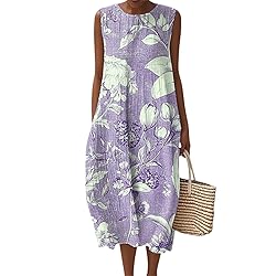 Cute Dresses Summer Fall Cotton Linen Midi Dresses