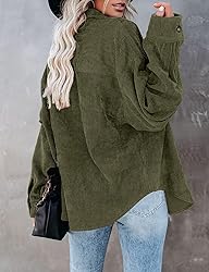 ZOLUCKY Womens Casual Corduroy Shacket Jacket