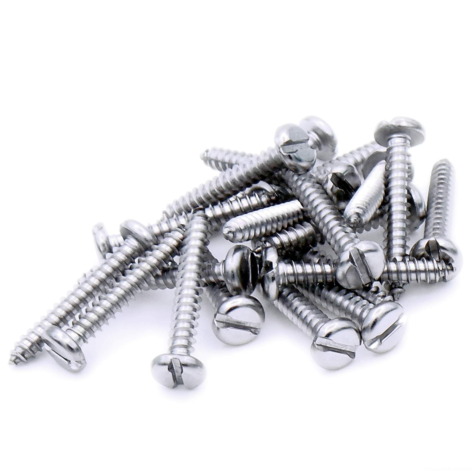 No.10 x 0.5 (4.8mm x 13mm) Slot Pan Self-Tapping Screw - Stainless Steel (A2) (Pack of 20)