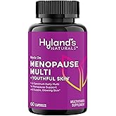 Hyland's Rock On Menopause and Youthful Skin Multivitamin for Women with Immune Support, 60 Capsules, Menopause Relief for Women with Biotin, Collagen, and Red Clover