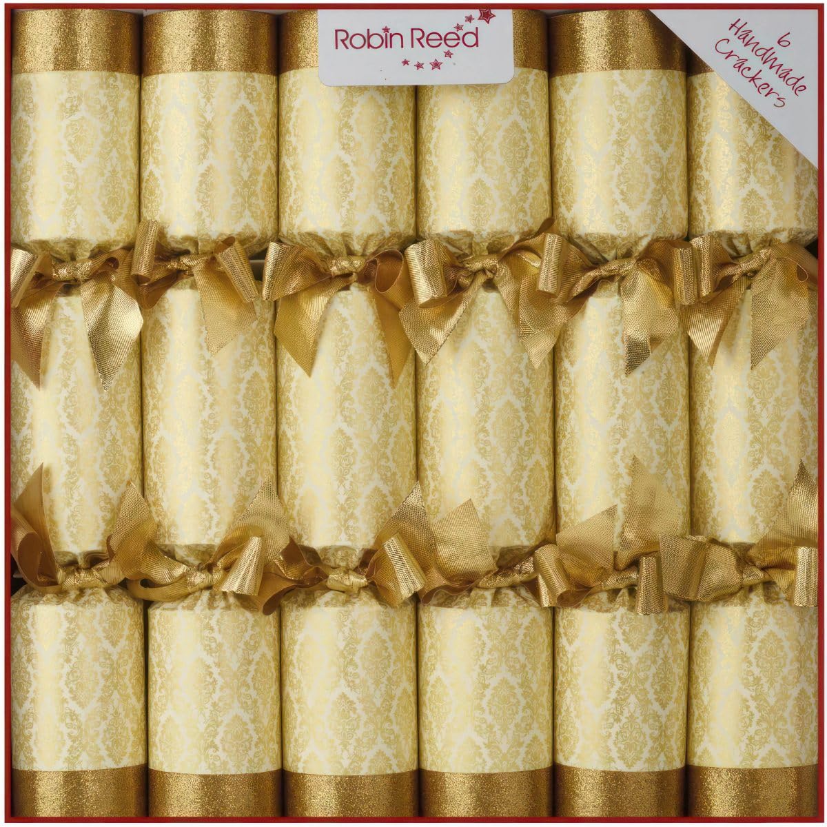Crackers Ltd 6 x Gold Damask Christmas Crackers by Robin Reed
