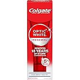 Colgate Optic White Renewal Teeth Whitening Toothpaste, Whitening Fluoride Toothpaste, Effectively Removes Tea, Coffee, and W
