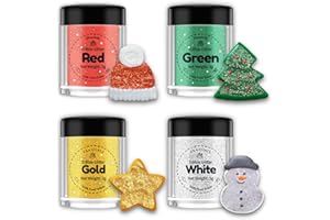 SHANLINLY Edible Glitter for Drinks Cakes Decoration Chrismas Set - Food Grade Shimmer Luster Glitter Dust Edible Glimmer Powder for Strawberries, Sprinkle on Sparkle, Chocolate, Cookie, Cupcake, Cocktail, Vegan