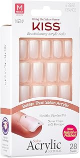 KISS Salon Acrylic Natural Euphoria White Millellang Nails 28pc Kit view 2