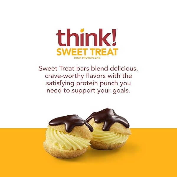 THINK! PROTEIN BARS, HIGH PROTEIN SNACKS, GLUTEN FREE, KOSHER FRIENDLY, SWEET TREAT, BOSTON CREME PIE, 10 COUNT