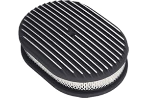 Full Finned Air Cleaner Aluminium Alloy Black for 5 1/8in 4 Opening Carburetors