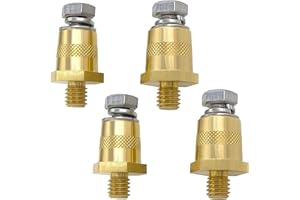 YSIL Battery Terminal Connector,Battery Side Or Top Post Terminal Adapter For M6,Brass Car Battery Thread Terminal Charging Post Extender Stud (4PCS)