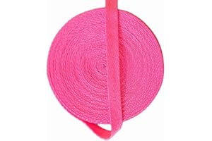LOSITA 3/8 Inch X 10 Yards Cotton Twill Tape Herringbone Pattern Soft Fabric Webbing Strap Ribbon Bias Tape for Sewing Binding Valentines Gift Wrapping DIY Cloth Collar Edge Pants Drawstring Cord (Pink)
