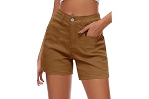 Rasutina Women Stretchy Jean Shorts High Waisted Denim Shorts for Women Chino Cargo Shorts Women's Summer Jorts