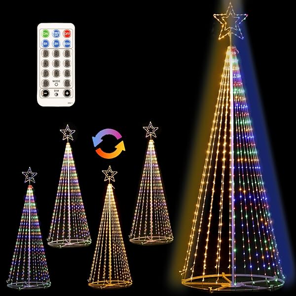 12FT OUTDOOR LIGHTING CHRISTMAS TREE 650 LED LIGHT...