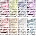 WXJ13 8 Colors Letter Stickers Self Adhesive Alphabet Stickers PU Material, Each Color One Sheets