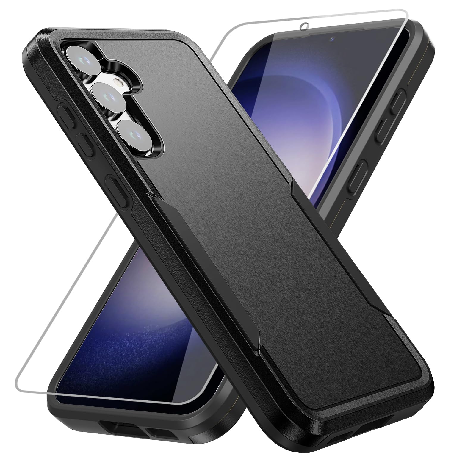 Photo 1 of for Galaxy S23 FE Case with HD Screen Protector [Military Grade Drop Tested] Heavy-Duty Tough Rugged Shockproof Protective Case for Samsung S23 FE, Black