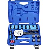 LainKeen 24pcs Hydraulic Brake Line Flaring Tool Kit for 45 and 37 Degree | flaring tool for Single, Double and Bubble Flares, Tubing Flaring Tool Set with 15 Dies for 3/16", 1/4", 5/16", 3/8&rsquo;&rsquo; Tubes