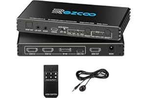 HDMI Switch 8K 4x1 USB C DP1.4 4-Port Switcher HDCP 2.3,ARC,VRR,CEC,HDMI Switcher 4 in 1 Out,IR Remote,3D,HDR 10 for QLED TV,