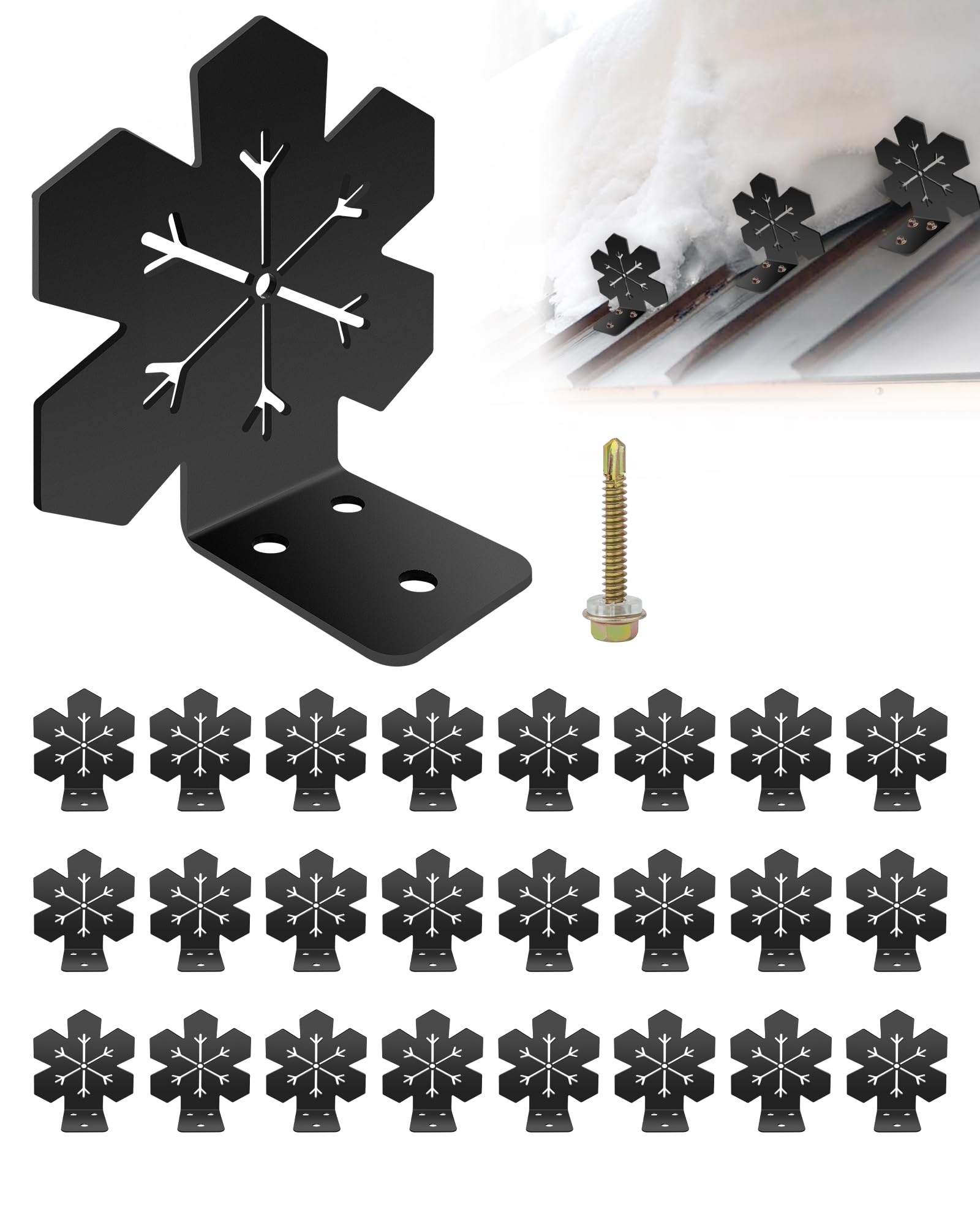 Photo 1 of 25 Pcs Snow Guards for Metal Roofs, Ice Snow Stops Breaks for Metal Roofs, Stop from Sliding Off Your Roof with Screws (25 Pack)