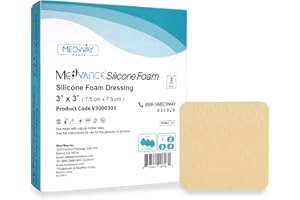 MedVance TM Silicone - Silicone Adhesive Foam Absorbent Dressing, 3"x3", Box of 5 dressings