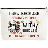 Mxrymvu Sewing Gifts for Women Makeup Bag Sewing Lover Gifts Funny Quilting Gift Cosmetic Bag Seamstress Gift for Mother Grandma Crafting Lover Christmas Birthday Present Travel Make Up Pouch