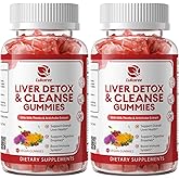 2 Pack Lukaree Liver Cleanse Detox & Repair Gummies | Sugar-Free Milk Thistle Supplement w/Artichok & L-Glutathione - Ultra-Concentrated Herbal Liver Support for Men & Women -Vegan,60 Count