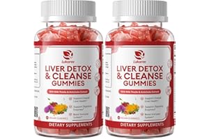 2 Pack Lukaree Liver Cleanse Detox & Repair Gummies | Sugar-free Milk Thistle Supplement w/Dandelion, Artichok & L-Glutathione - Ultra-Concentrated Herbal Liver Support for Men & Women -Vegan,60 Count