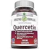 Amazing Formulas Quercetin - 500 Mg, 120 Veggie Capsules (Non-GMO,Gluten Free) Supports Cardiovascular Health-Helps Improve A