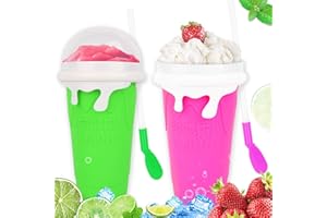 Slushie Cup, 2 Pack 500ml Slushy Maker Cup, Frozen Magic Squeeze for Juice Milk Yogurt Ice Cream Make, DIY Smoothie from Any 