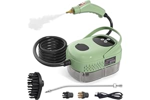Irishom 2500W Steam Cleaner, High Pressure High Temperature Steam Cleaning Machine, 1000ml, 3 Bar with 3 Brush Heads (Green)