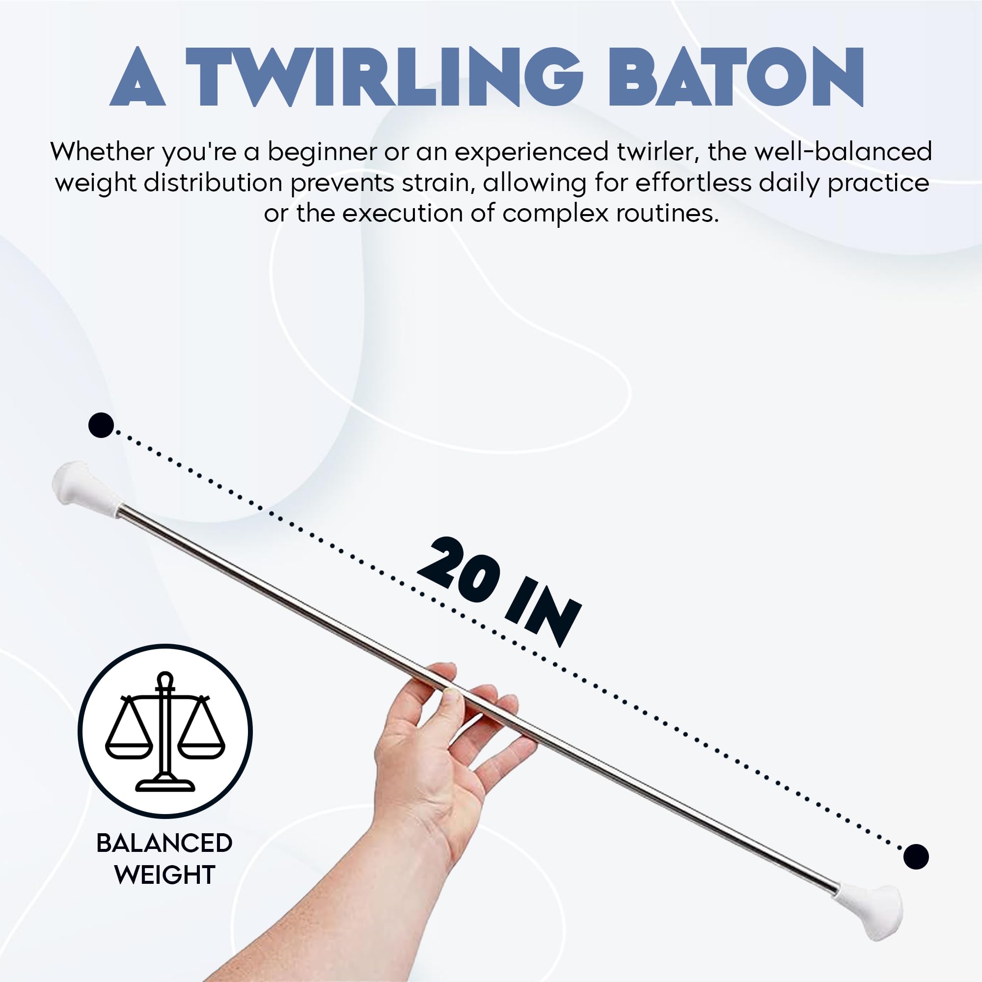 Mua SIRCLES 20 inch Twirling Marching Baton in Stainless Steel with ...