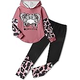 kadoubiyoo Girls Fall Outfits Sweetie-girl Hoodie Top and Camouflage Legging Pants 2PCS Girls' Clothing Sets Size 6-16