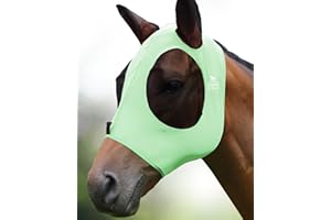 Harrison Howard Super Comfort Stretchy Fly Mask Large Eye Space with UV Protection Soft on Skin with Breathability Cool Mint 