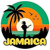 Jamaica Sticker 4 Inch City Travel Souvenir Destination - Waterproof Vinyl Decal for Laptop Water Bottle Car Tumbler - Durable Aesthetic Long-Lasting Stickers for Adults ID44990