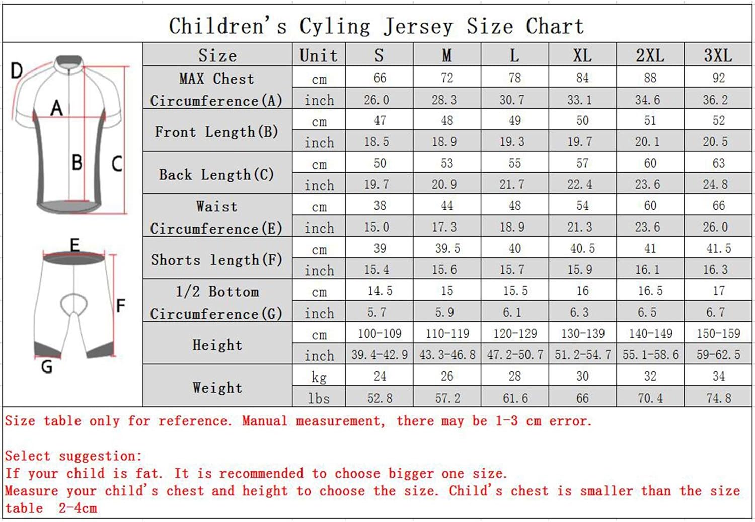 Children Cycling Bike Shorts Bicycle Riding Half Pants 3D Gel Padded Cycle Wear Tights: Clothing