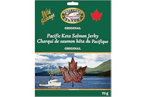 Wild Canadian Pacific Smoked Salmon Jerky – Natural, High-Protein Healthy Snack | Omega-3 Rich, Shelf-Stable, Gluten Free, Ke