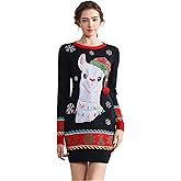 v28 Varied Ugly Christmas Sweater for Women Funny Reindeer Knit Sweaters Dress