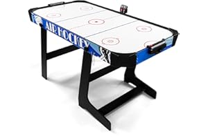 SEYDREY 58" Foldable Air Hockey Table Featuring a Powerful 700mA Motor, Precise Digital LED Scoreboard, and Includes 2 Pucks and 2 Pushers