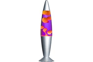 JAMBO BEZALM 16-Inch Beautiful Lamp, Relaxing Night Light Home Decor for Living Room, Office, Bedroom - Magma Lamp (16", Silver Base, Purple Liquid, Yellow Wax)