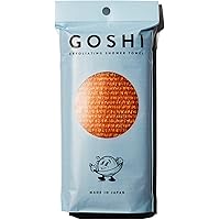 GOSHI Exfoliating Shower Towel - Rip-Resistant Exfoliating Washcloth for All Skin Types - Marigold Yellow - Made in Japan