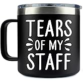 LissiArt97 Tears Of My Staff Tumbler - Funny Boss Insulated Tumbler With Handle - Appreciation Boss Travel Coffee Mug - Gifts For Boss- Coworker, 14oz