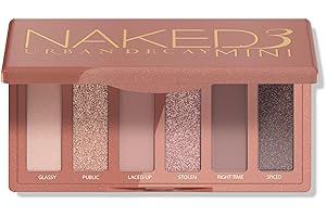 URBAN DECAY Naked 3 Mini Eyeshadow Palette - 6 Soft Pink Shadows, Multi-Use Matte & Shimmer Finishes, Ultra-Blendable Everyday Rosy Neutrals, Long-lasting Up to 12HR Wear, Travel Makeup with Mirror
