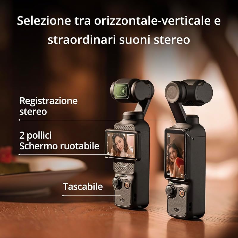 Osmo Pocket 3, fotocamera per vlog con CMOS da 1'', 4K/120fps