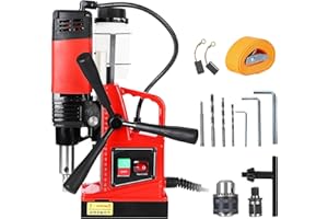 1300W Mag Drill Press,1.57 in Boring Diameter 810RPM, 10-Speed Electric Magnetic Drill with 11Pcs Drill Bits for Industrial H
