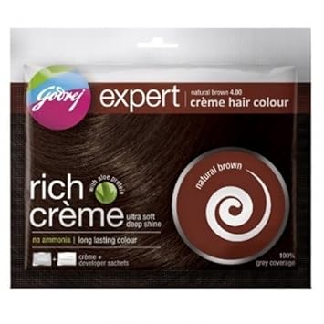 Godrej Rich Creme Hair Colour - Natural Brown 4.00 (Pack of 4)