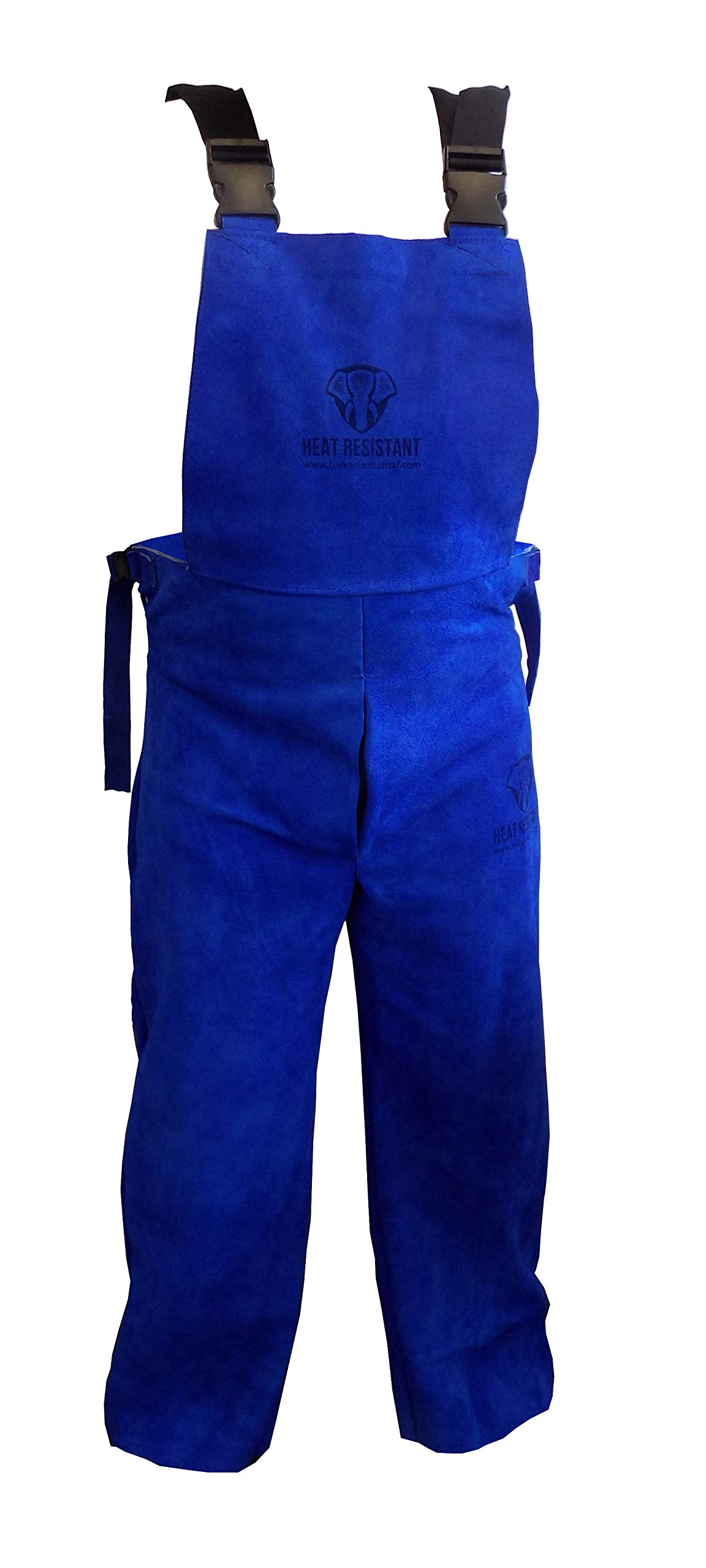 TUSKER INDUSTRIAL SAFETY Welders Bib and Brace, Leather, Fire Retardant, Small