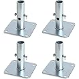 4.7"x 4.7"x1-5/16 OD Galvanized Scaffold Base Plates Silver (Set of 4)