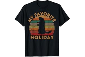 HAPPY GROUNDHOG DAY APPAREL WOODCHUCK SHADOW DRESS My Favorite Holiday Ground Hog Sunset Gift Groundhog Day T-Shirt